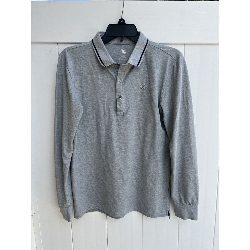 MOFIZ Long Sleeve Polo Gray Men’s Small